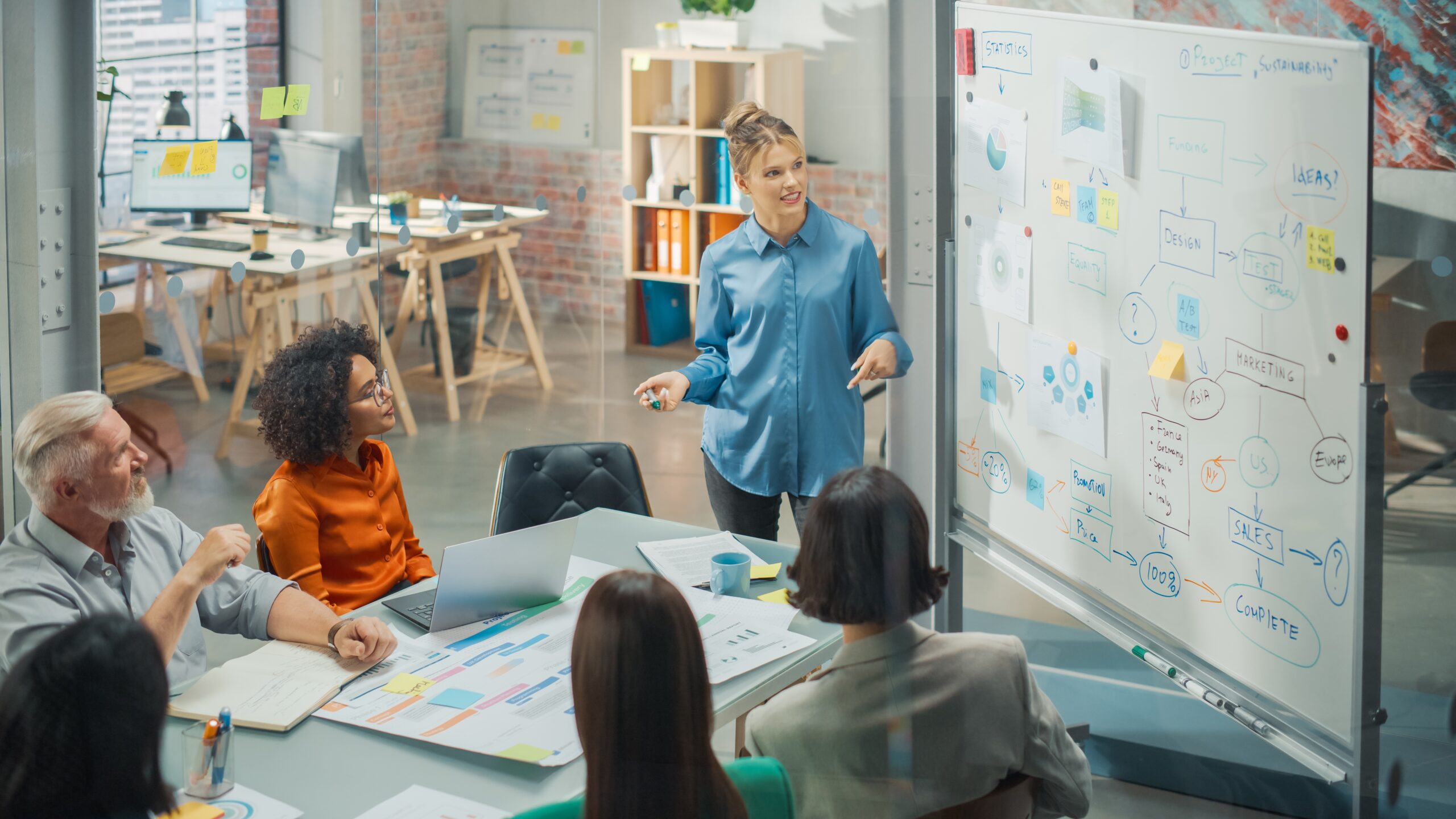 marketing agency professionals in a meeting